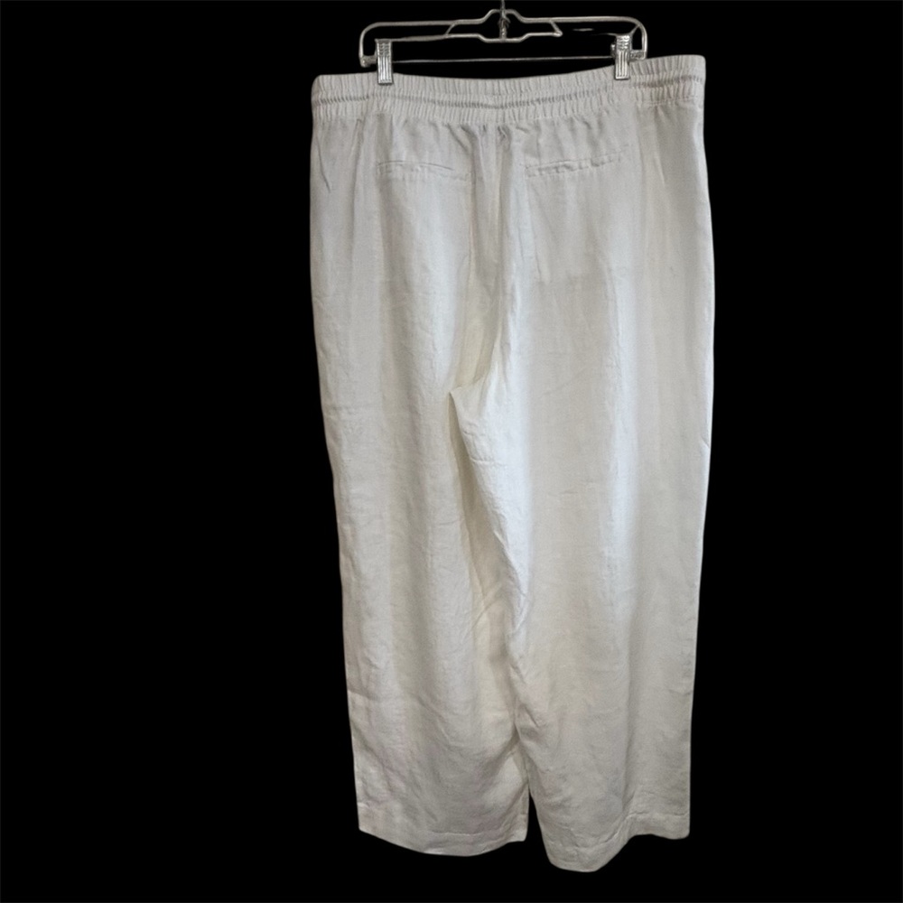 Athleta RETREAT LINEN WIDE LEG PANT, White size 18 NWT - Picture 8 of 11